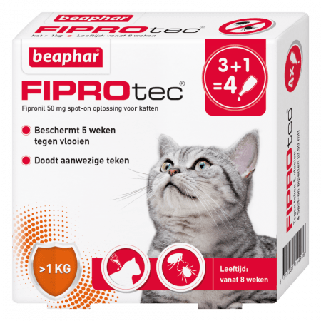Beaphar Fiprotec cat  >2kg 3 + 1 pip w