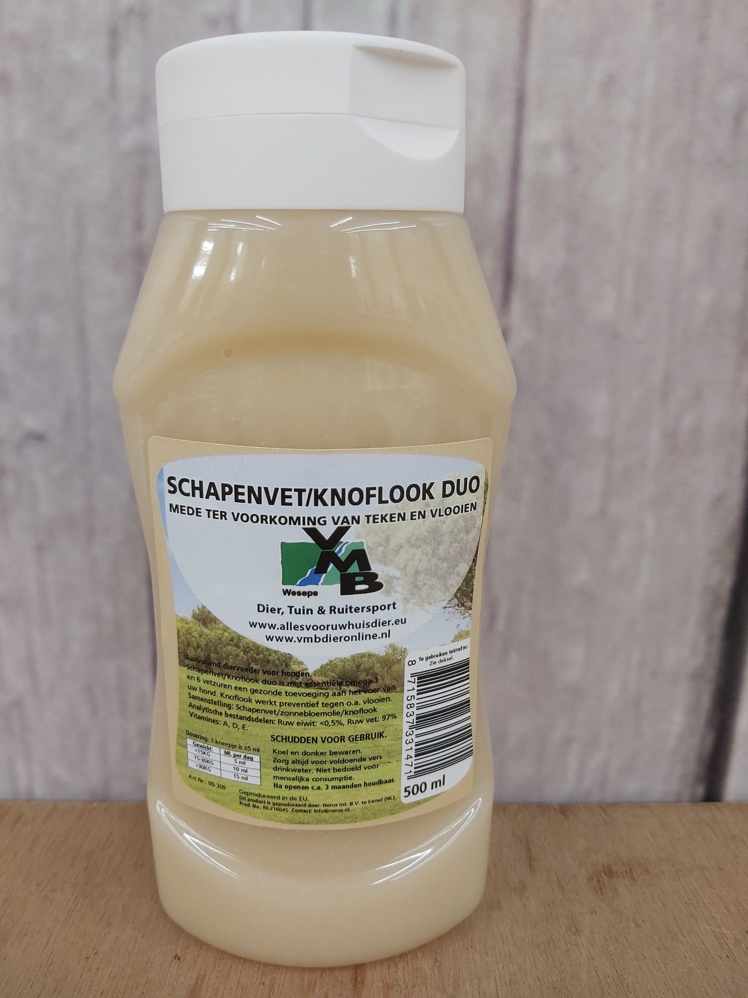 knal Reorganiseren Draaien VMB Schapenvet/Knoflook 500ml – VMB Dier, Tuin & Ruitersport